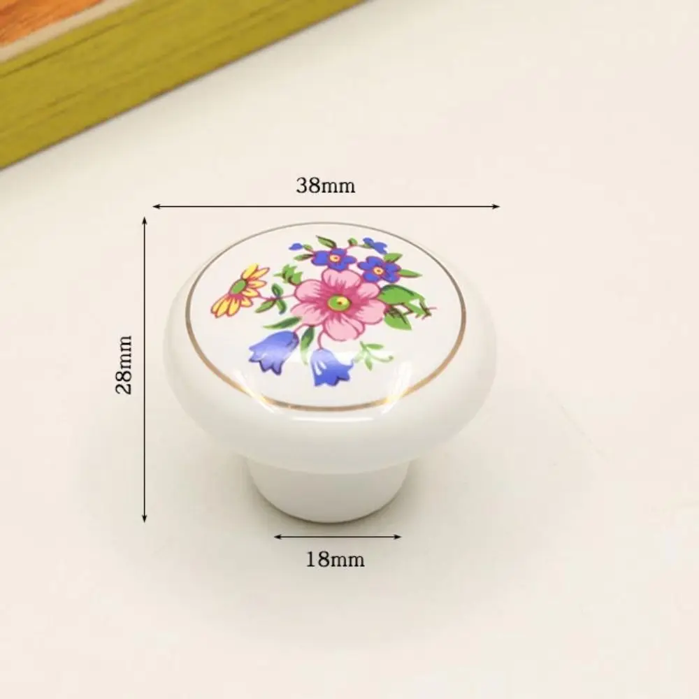 

Retro Single Hole Ceramic Cabinet Knob European Style Vintage Door Pull Handles Round Drawer Knobs Wardrobe
