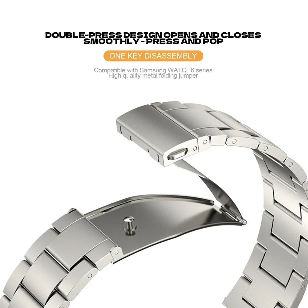 No Gaps Strap For Samsung Galaxy Watch 6 Classic 43mm 47mm 4/5/6 40mm 44mm Band Quick Fit Stainless Steel Bracelet Watch 5Pro 45