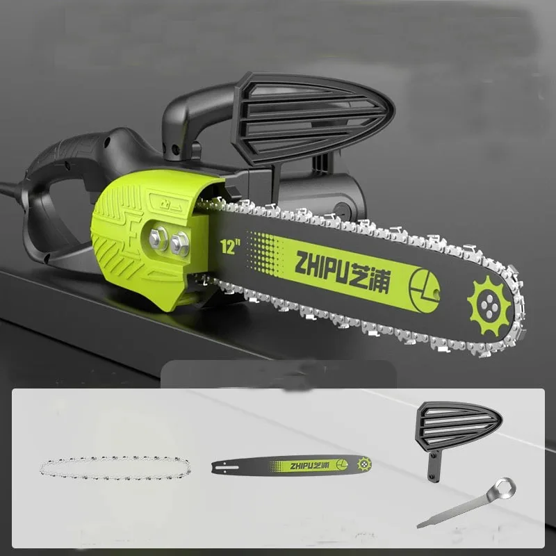 220V 전기 체인톱 가정용 목공 12인치 체인톱 1800W 강력한 절단 도구