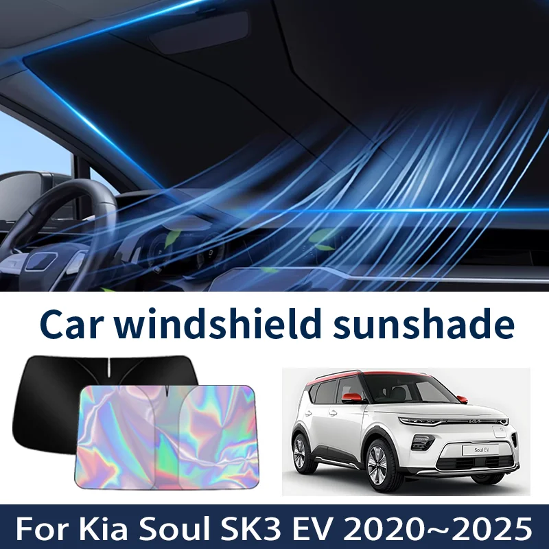 

Front Windshield Sunshade For Kia Soul SK3 EV 2020~2025 2024 2023 2022 Car Sun Visor Heat Insulation Summer Cooling Accessories