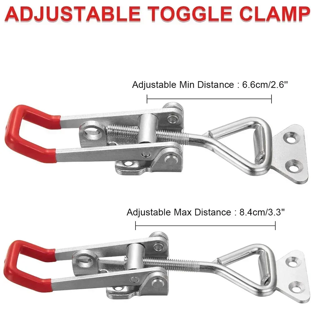 Adjustable Toolbox Case Metal GH-4003 Toggle Clamp Latch Catch Clasp Quick Release 600Kg 1322Lbs Anti-Slip Push Pull Woodwork