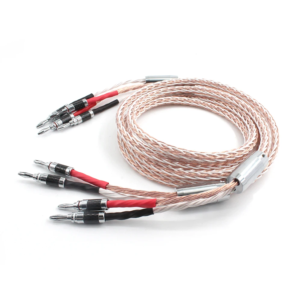 

Pair HI-End 8TC Speaker Cable OCC Copper Audiophile speaker cable Loudspeaker Cable For HIFI amplifier speaker Audiophile