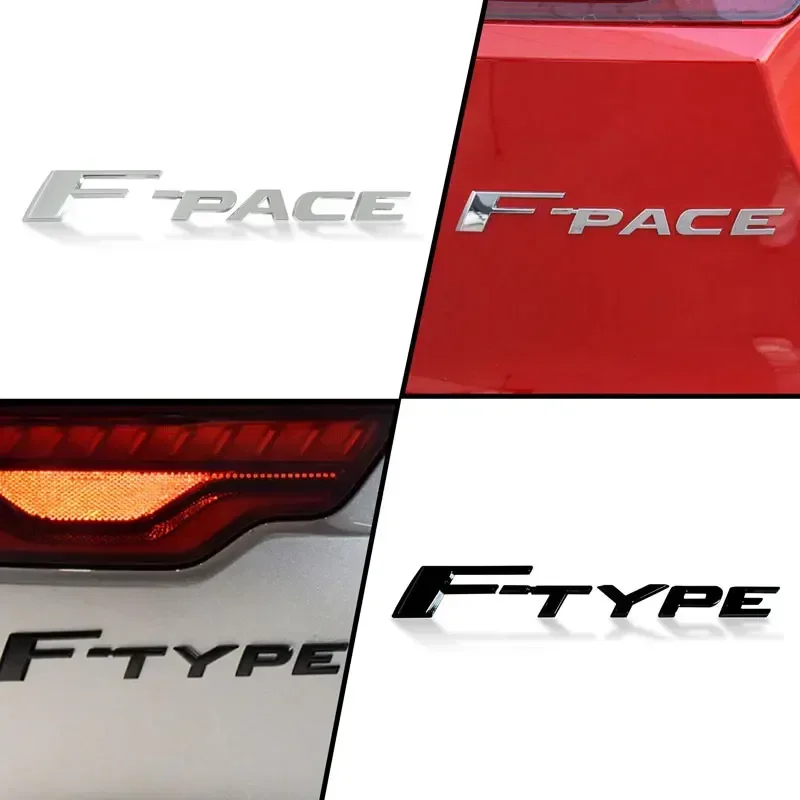ثلاثية الأبعاد ABS لامعة أسود فضي F-TYPE F-PACE رسالة شعار سيارة الخلفي الجذع ملصق ل جاكوار 20T 25T 30T XE XF XEL XFL XJL X-TYPE XJS