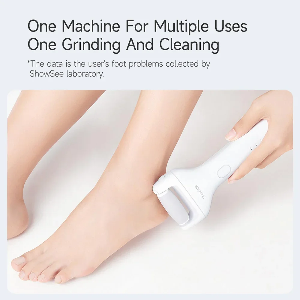 For Showsee Electric Foot Grinder Pedicure Machine Remove Dead Skin Calluses Full Body Washable Foot Scrubber Feet Beauty Care