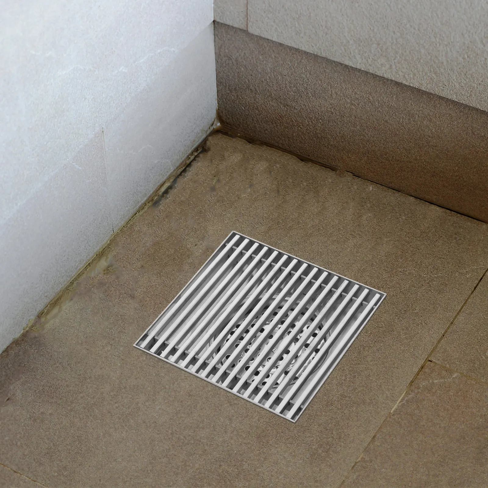 Outdoor Stainless Steel Floor Drain Large Diameter Solid Strip Design for Patios Gardens Efficient Drainage Grate Cover Hair