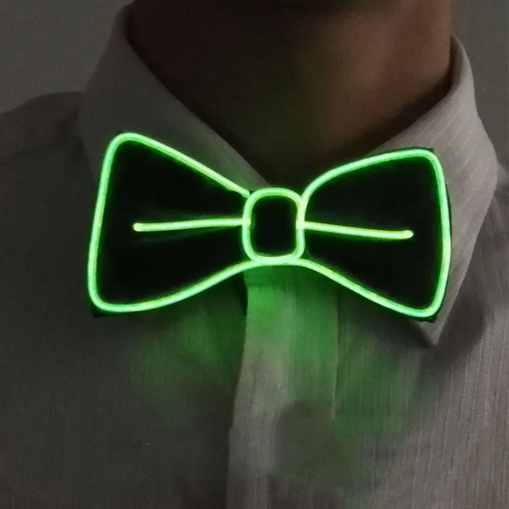 

Dark For Men For Women Bar Music Festival Costume Luminous Bow Tie Hanging Pants Clip LED Suspenders Clips Tie Suspenders Set