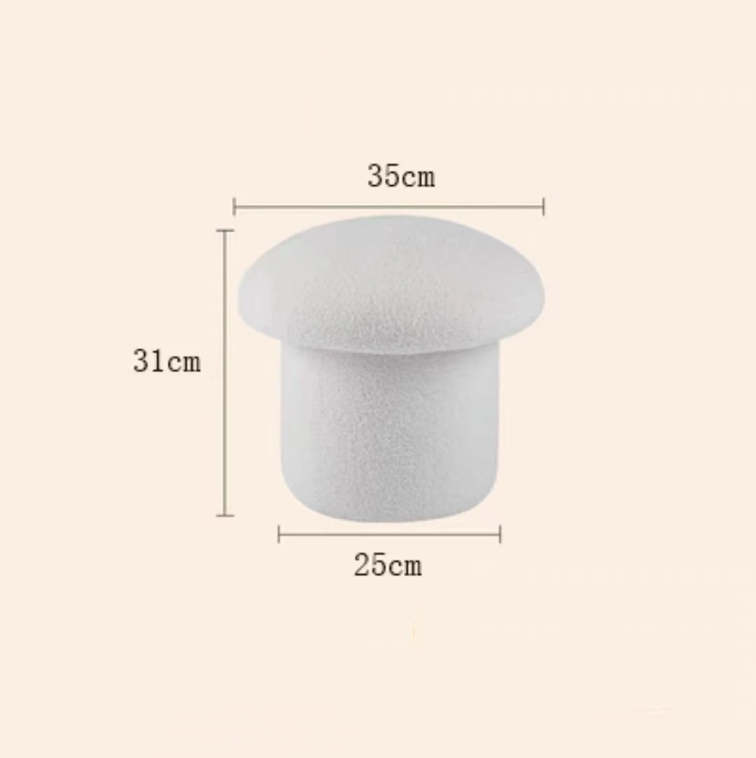 Mushroom Shape Cute Ottoman Dressing Makeup Shoe Stool Pouf Soft Fleece Bench Adutls Baby Kids Gift Home Decor Furniture