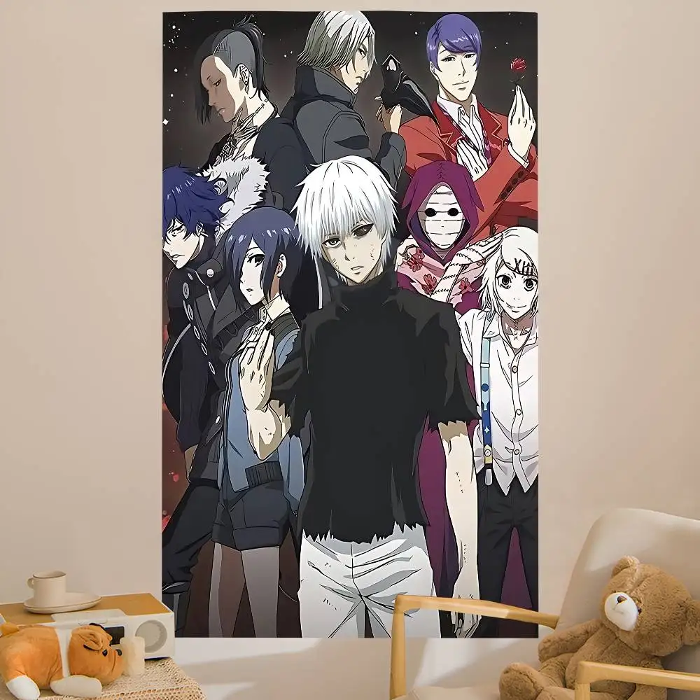 Anime Tokyo Ghoul Chart Tapestry for Living Room Home Dorm Decor Art Home Decor