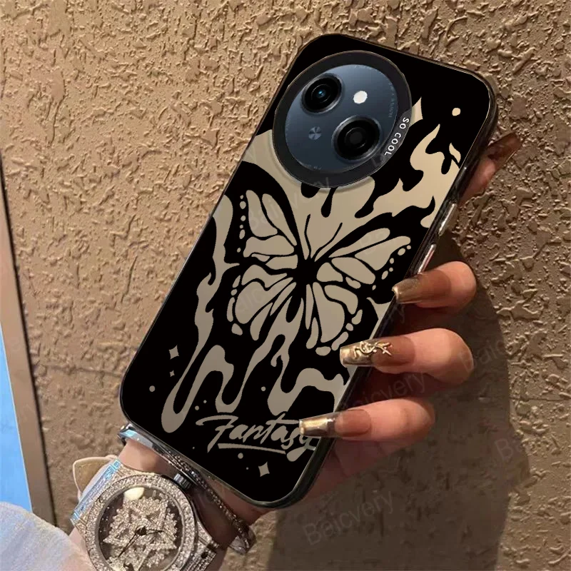 ل Tecno Spark GO 1 حافظة Spark 30c 20c 10c 20 10 8c 7T 6 GO Pro Plus 4G 5G حافظة هاتف ليزر فاخرة على طراز الرسوم المتحركة رقم 46