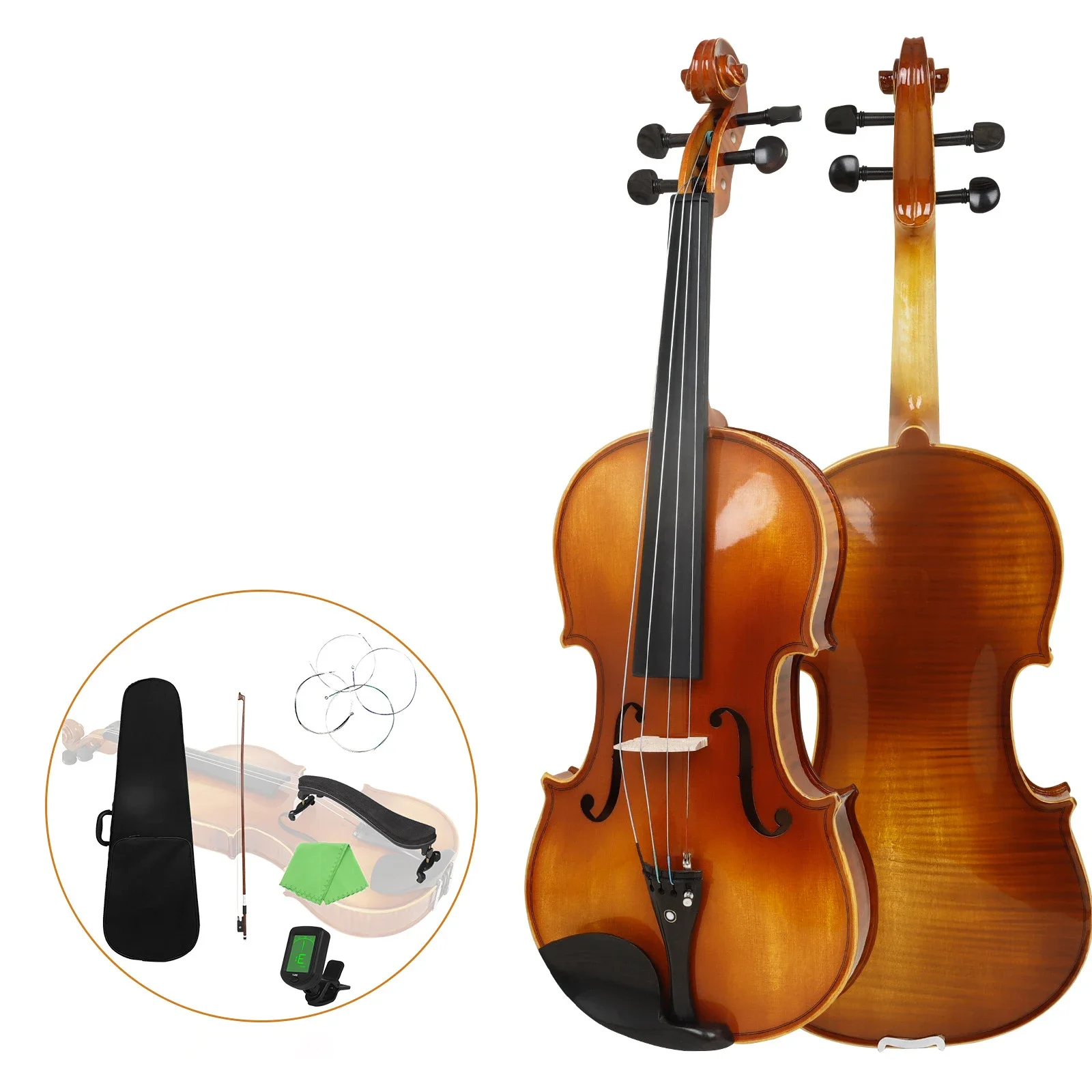 

16-Inch Spruce Solid Wood Ebony Accessories Viola Beginners Grade Examination Playing Handmade Violin 4/4