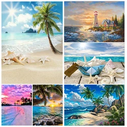 Youqu diy5d pintura diamante verão paisagem diamante bordado ponto cruz praia cheia quadrado/redondo strass decoração para casa