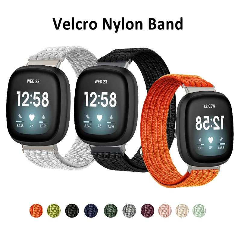 Fitbit Watchband Sport Nylon Loop Woven Strap For Fitbit Versa 4 3 / Sense 2 1 / Versa Lite 2 Wristband
