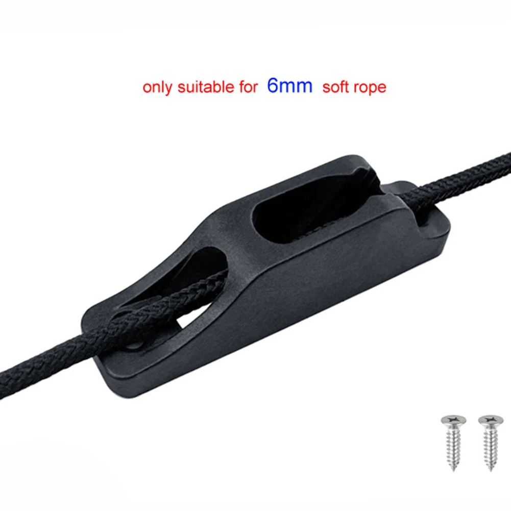 Black Nylon Rope Clamp Cleat Self Locking Rope Tensioner Slide Kayak Accessories Outdoor Cycling Parts Durable Practical 86x20mm