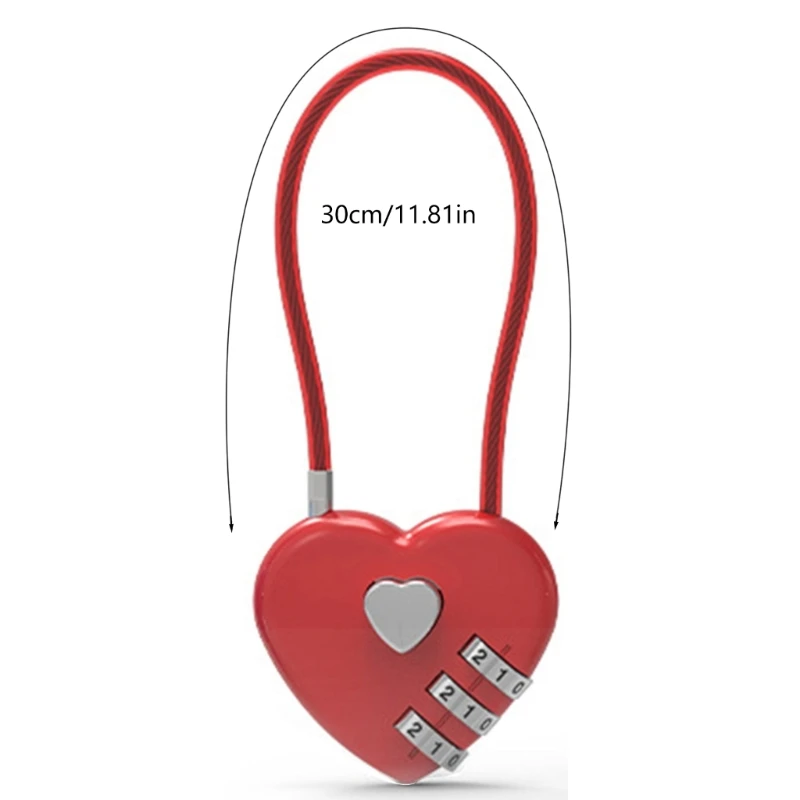 Love Password Lock Wire Rope Padlock Travel Bag Combination Lock Resettable Dropsale
