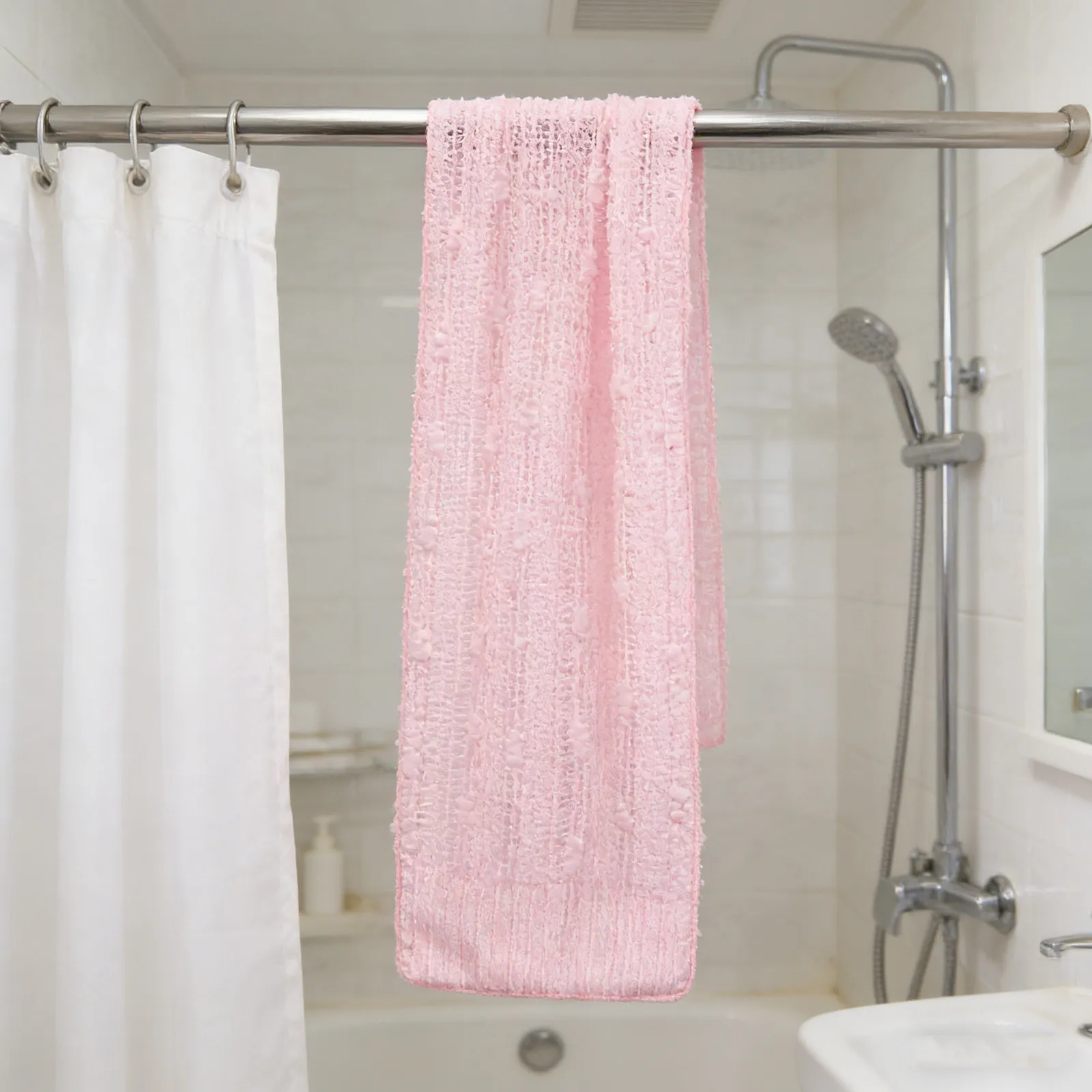 Exfoliating Bath Towel for Shower Long Strip Back Scrubber Soft Japanese Body Scrub Cloth Quick Dry Fast Absorbing Bath Towel
