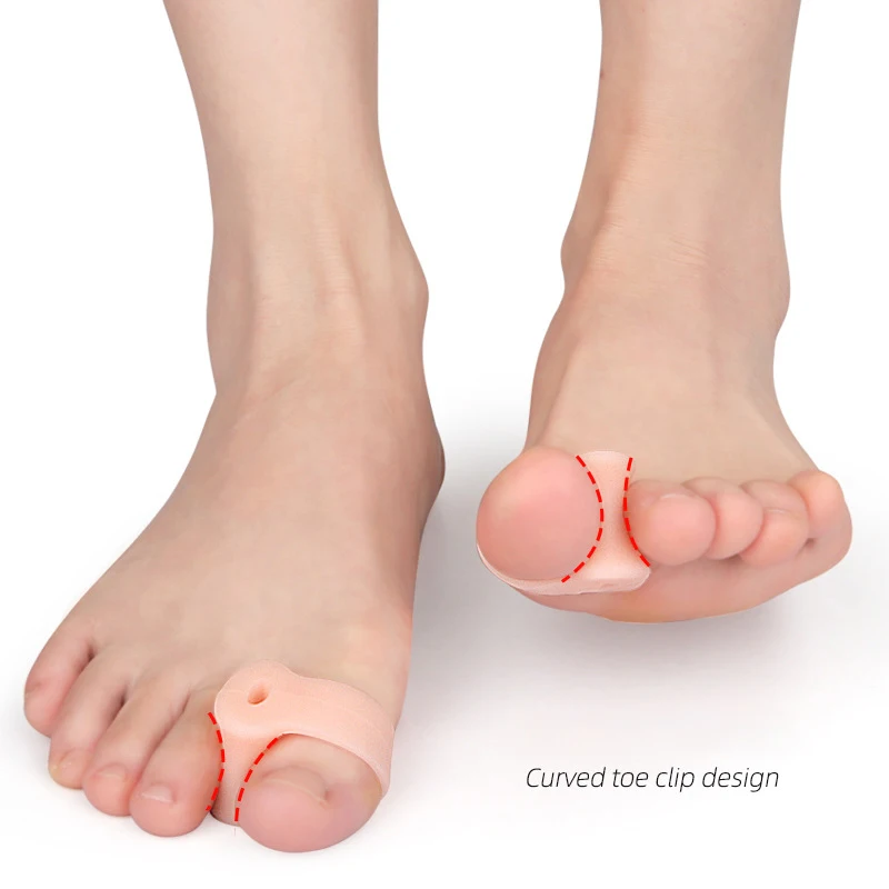 2pieces=1pair Foot Care Silicone Toe Separator Adjuster Gel Thumb Spacer Protector Bunions Hallux Valgus Corrector Orthotics