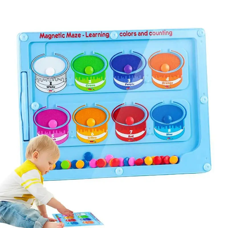 

Kids Magnetic Sorting Board Education Toys Fine Motor Skills Puzzle Board Travel Montessori Maze Toys Wooden Magnetic Puzzle