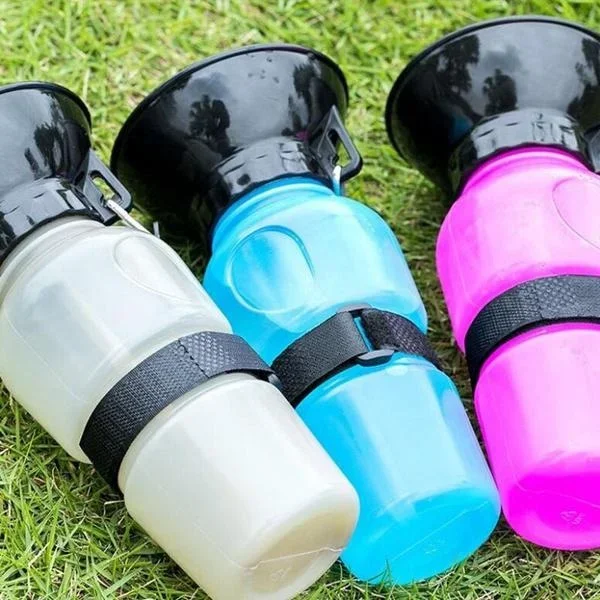 500ml Outdoor Portable Pet Dog Water Bottle Extrusion Large Dog Travel Water Cup Drinking Water Feeder Bowl for Dog Cat