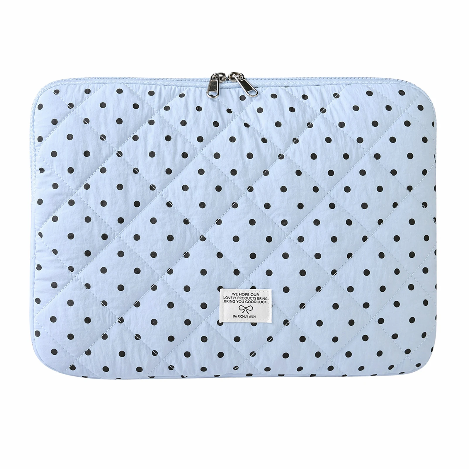 Polka Dot Puffy Laptop Sleeve 11/13/14 Inch Carrying Laptop Bag Cute Girl Tablet Bag for Travel Work College Shop