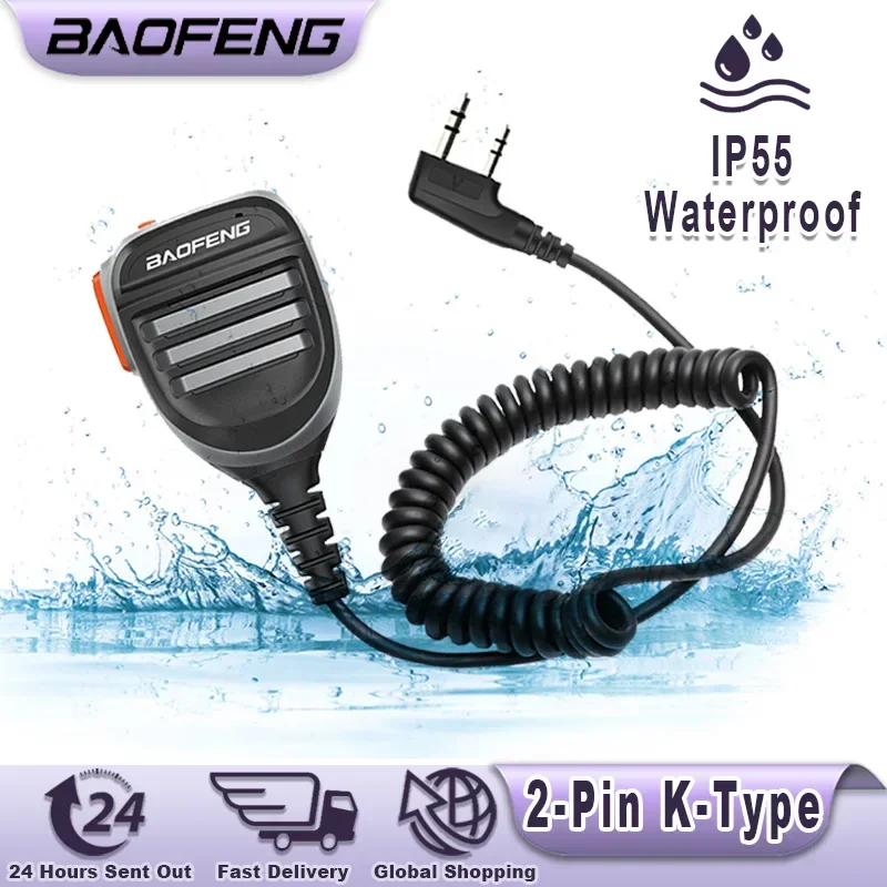 Baofeng Microphone UV-18 PRO MAX Speaker Mic UV-5RH Dual PTT Waterproof Headset Tangent For Quansheng UV-K5 UV-K6 Walkie Talkie