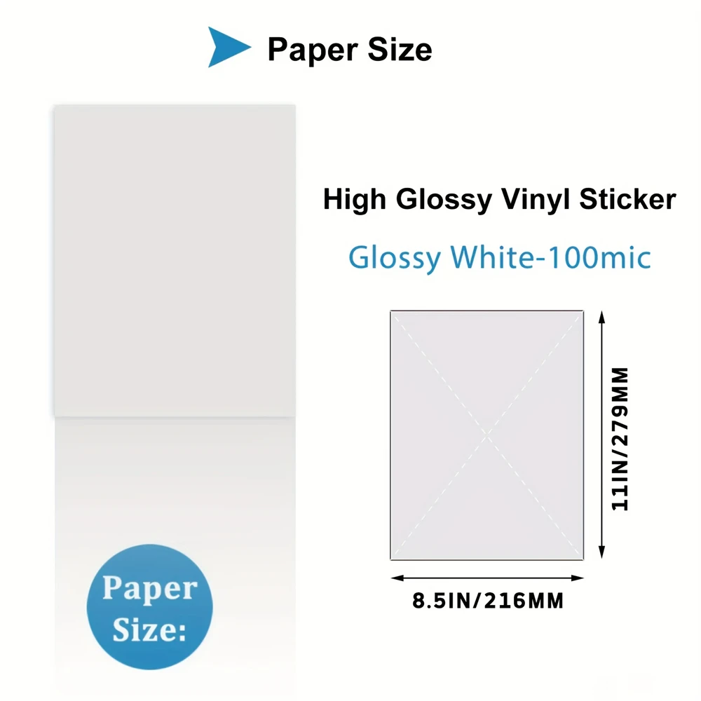 10Sheets Glossy Sticker Paper For Inkjet Printer Printable Sticker Paper White A4 Self-Adhesive Photo Sticker Printer Paper