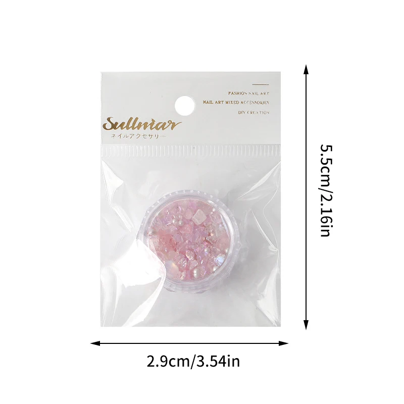 1 scatola mista decorazione per unghie cristallo ghiaia diamanti glitter per unghie flash stereoscopico salone di bellezza pittura per unghie nail art fai da te