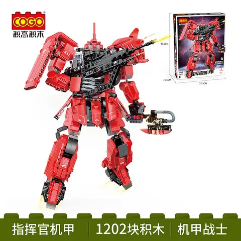 COGO Byggstenar Mecha Warrior Impulse Char's Zaku Fäste Robotmodell Små Partiklar Monterade Byggstensleksaker 10 best sales cogo byggstenar - №5
