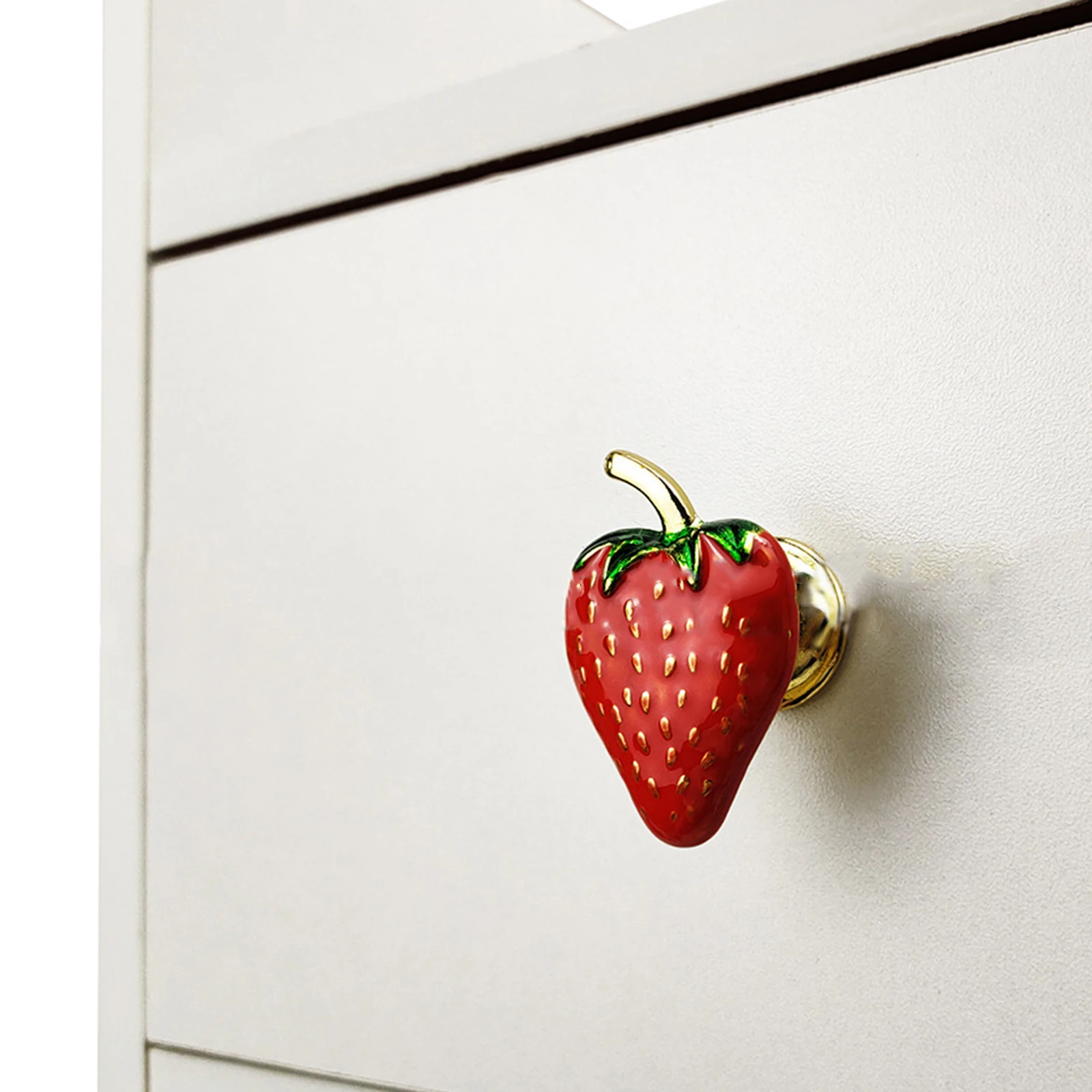 Strawberry Cabinet Knobs Drawer Decorative Metal Alloy Cabinet Knob Pulls Fruit Door Knobs Furniture Hardware