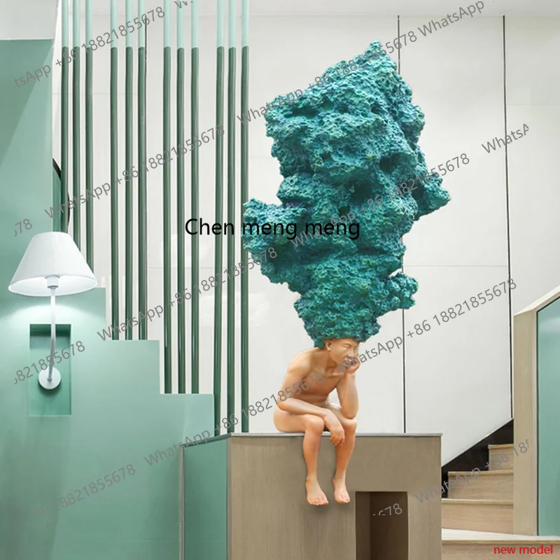 H178Sales office ornaments Large abstract figure sculptures Light luxury high-end hotel elevator decorations