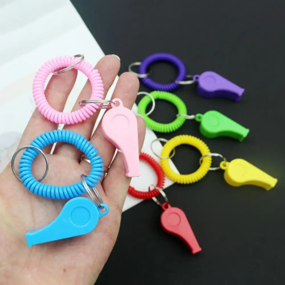 6Pcs Sport Whistles with Stretchable Coil Loud Crisp Sound Compact Size Portable Colorful Referee Whistles