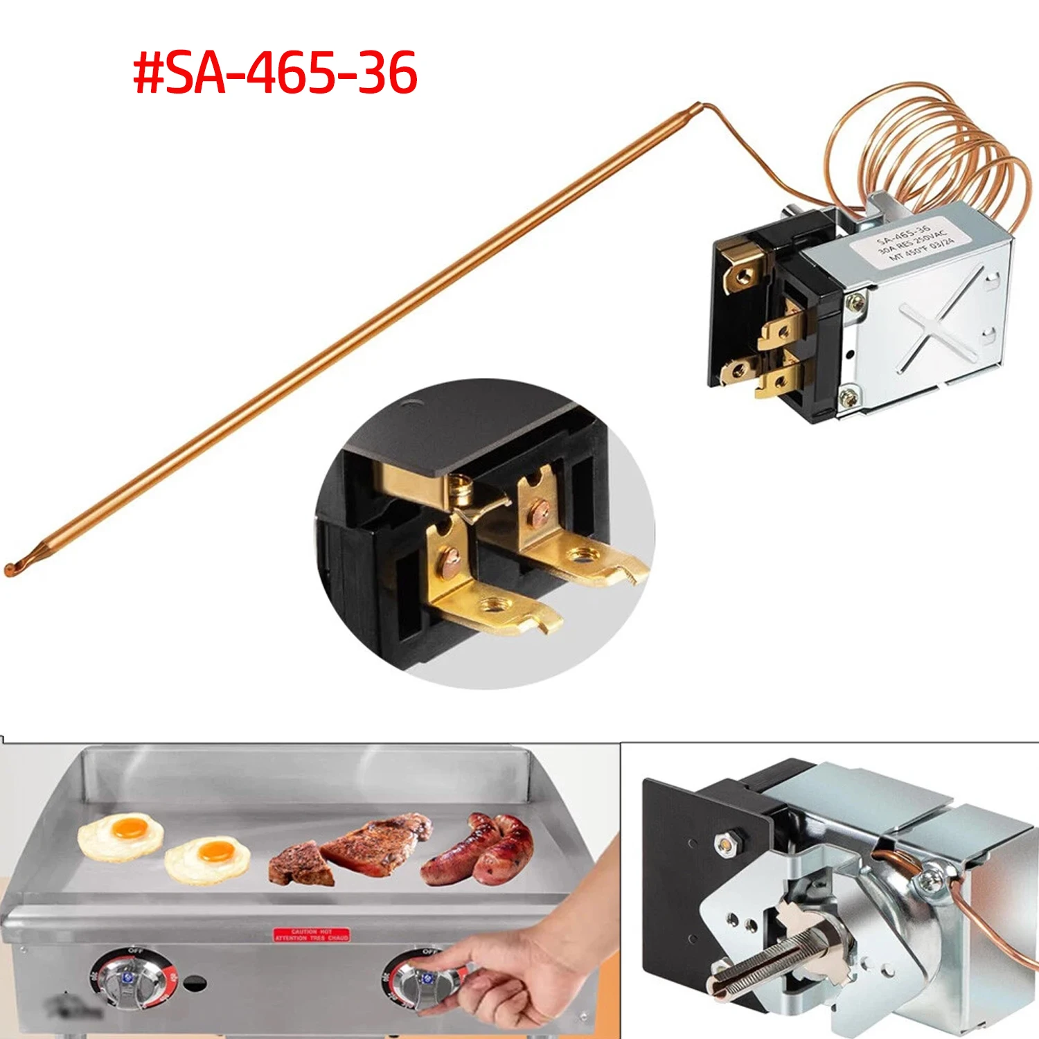 

Thermostat for Star Max 2T-Z5958 SA-465-36 Griddle Temperature Controller For Star MFG 2T-Z5958 Z5958 AllPoints 46-1368