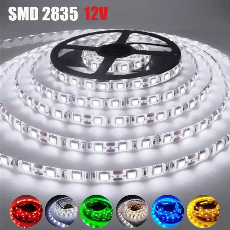 Dc12V 5M Smd 2835 Led Strip Light 60Leds/M High Bright White Green Red Blue Yellow Ice Lamp Home Decor Flexible Led Ribbon Tape