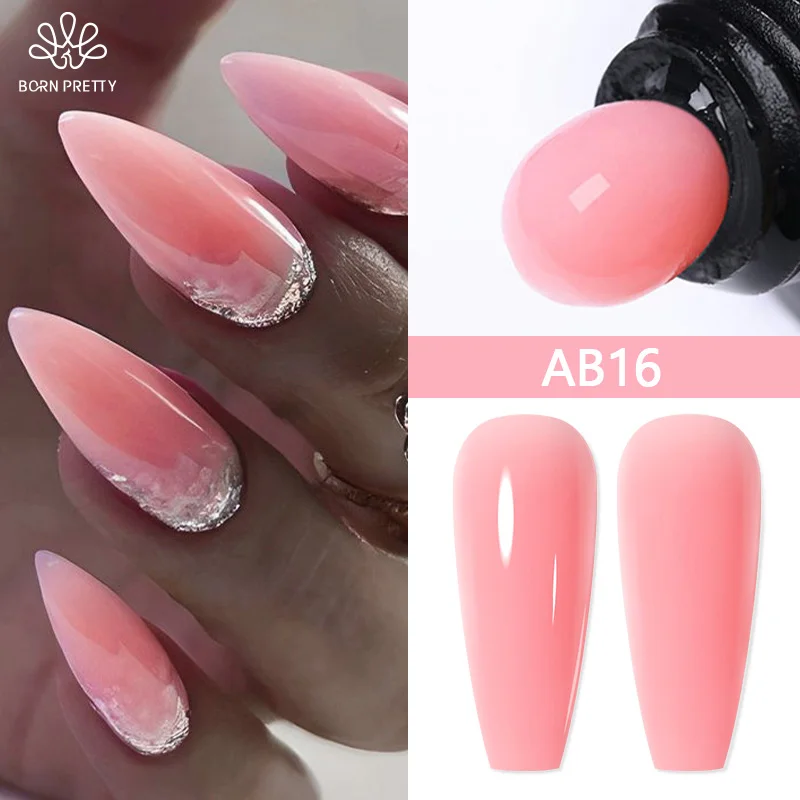 BORN PRETTY 30ml Extension Nail Gel Nail Polish Milky Jelly Nude Pink Acrylic Nails Glitter Sequins Soak Off UV Extend Gel