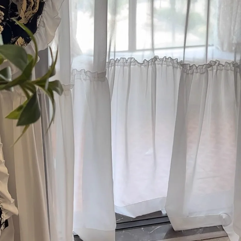 Vintage French Chenille Jacquard Black Rose Blackout Curtains with Lace for Living Room Bedroom Window Custom Size