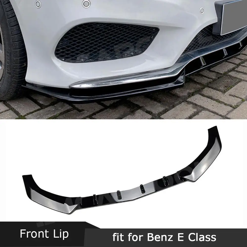 Car Front Bumper Spoiler Lip for Mercedes Benz W212 E250 E350 E400 E550 Sport 2013-2015 3Pcs/Set Bodykit Splitter Accessories