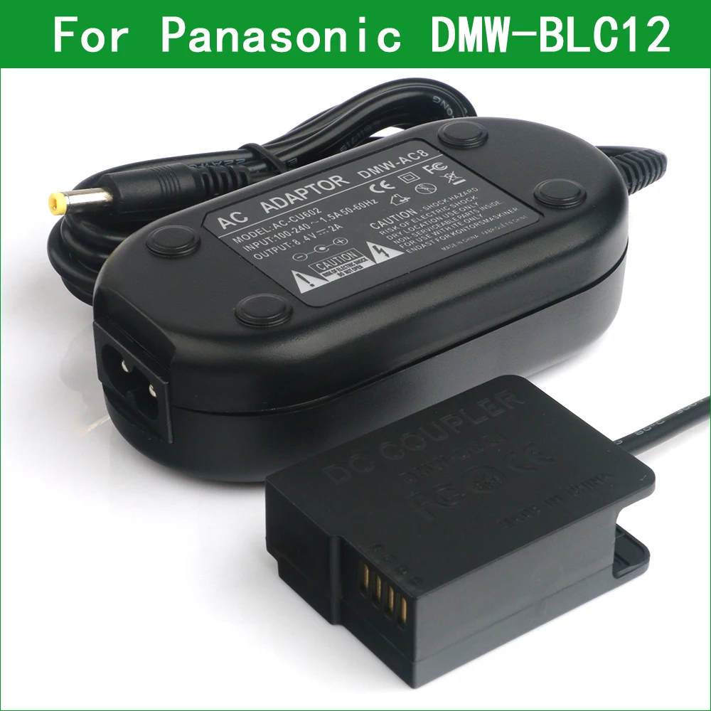 

DMW-AC8 DCC8 DMW-BLC12 Dummy Battery AC Power Supply Adapter DC Coupler kit for Panasonic DMC-G5 G6 G7 G8 GX8 G80 G81 G85 GH2