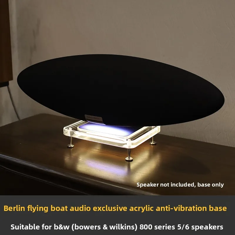 Thickened Acrylic Speaker Base Shockproof Desktop Audio Stand LED Light Decorative Sound Bracket HiFi Stereo Audio Accessories