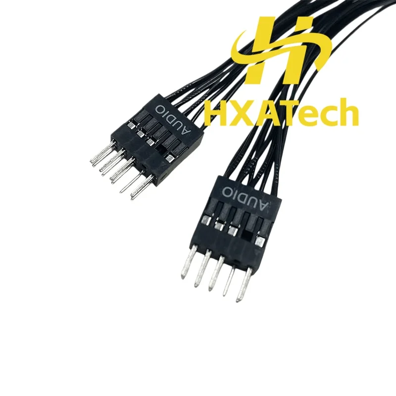 NEW 90Degree Design Motherboard USB2.0 9-pin 1 to 2 Extension Cable HD Audio 9Pin 1 Female to 2 Male Y Splitter Cable for PC DIY