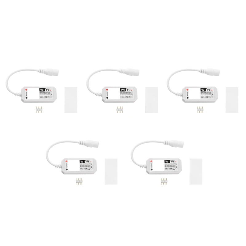 

Hot 5X RGB LED Light Strip Voice Control Work With Alexa & Google Home, WIFI Controller With Free App Via IOS Or Android