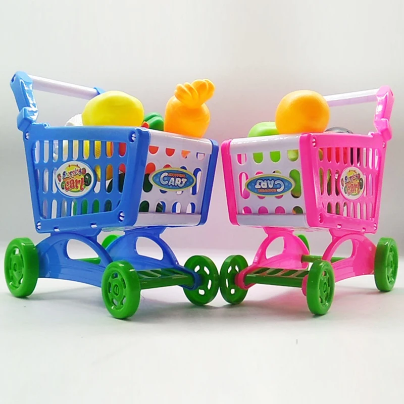 

Fun Children House Games Push Shopping Trolley With Fruit Or Vegetable Toys Home Mini Kindergarten Toys Kids Toy Birthday Gift