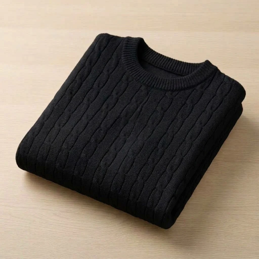 Neue Herbst-Pullover mit Zopfmuster, weiche Rundhals-Langarm-Strickpullover, warme Thermo-Pullover, Oberteile, Winterbekleidung, Mäntel – Detail 6