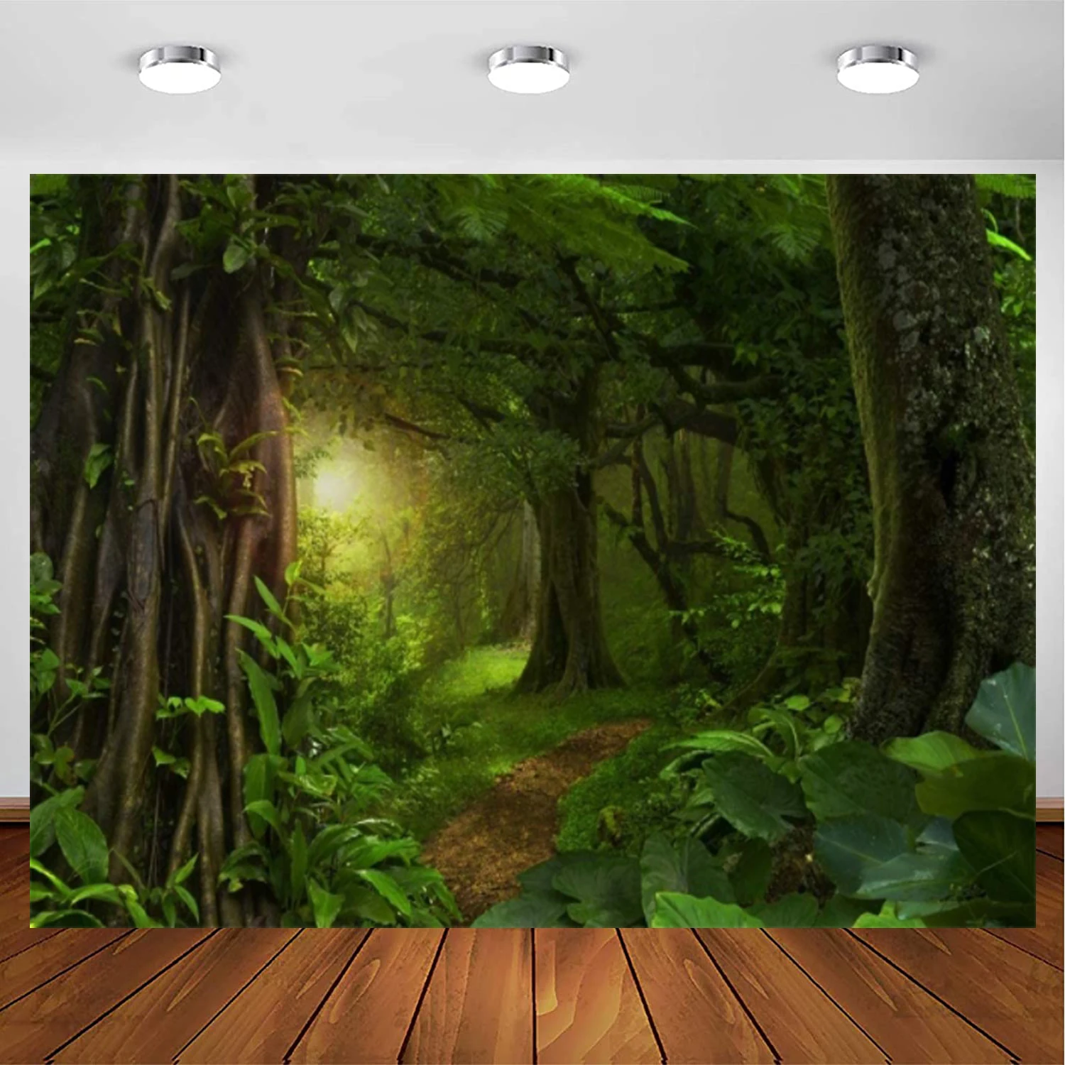 

Fairytale Rainforest Photography Backdrop Kids Birthday Party Events Decor Evergreen Forest Jungle Natural Scenery Background