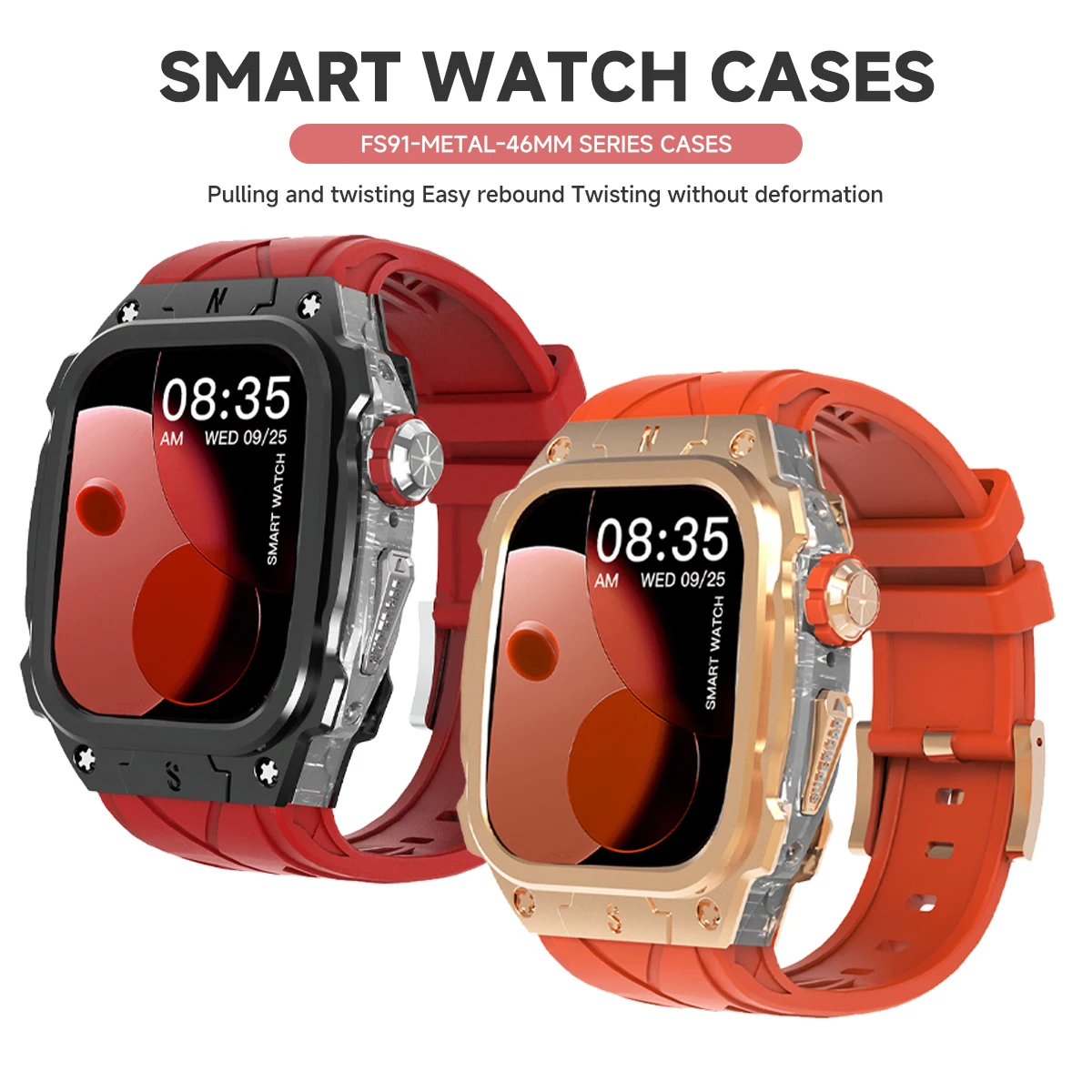 Pulseira + caixa de metal para apple watch 10 46mm, pulseira com capa resistente para apple watch 10 46mm, capa protetora completa