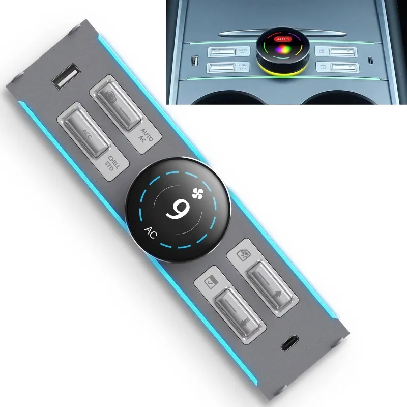 

LCD Intelligent Physical Button Knob Controller Muti-functional Center Control USB Dock Station for Tesla Model 3 Model Y
