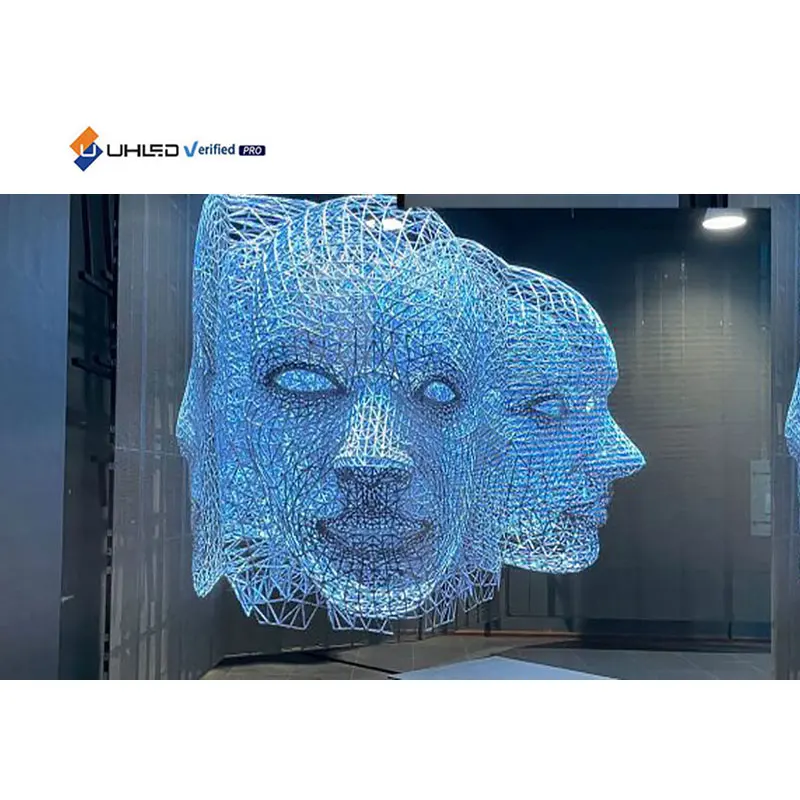 Indoor Transparent P3.9 LED Display Screen Holographic Glass Screen with Integrated LED Driver for Shopping Malls Indoor Use