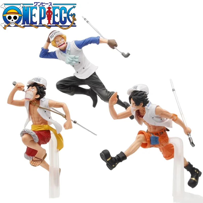 3Pcs/lot Figure Toys Monkey D Luffy Portgas Ace Sabo Running Brother Collectible Figure Model Dolls Gifts