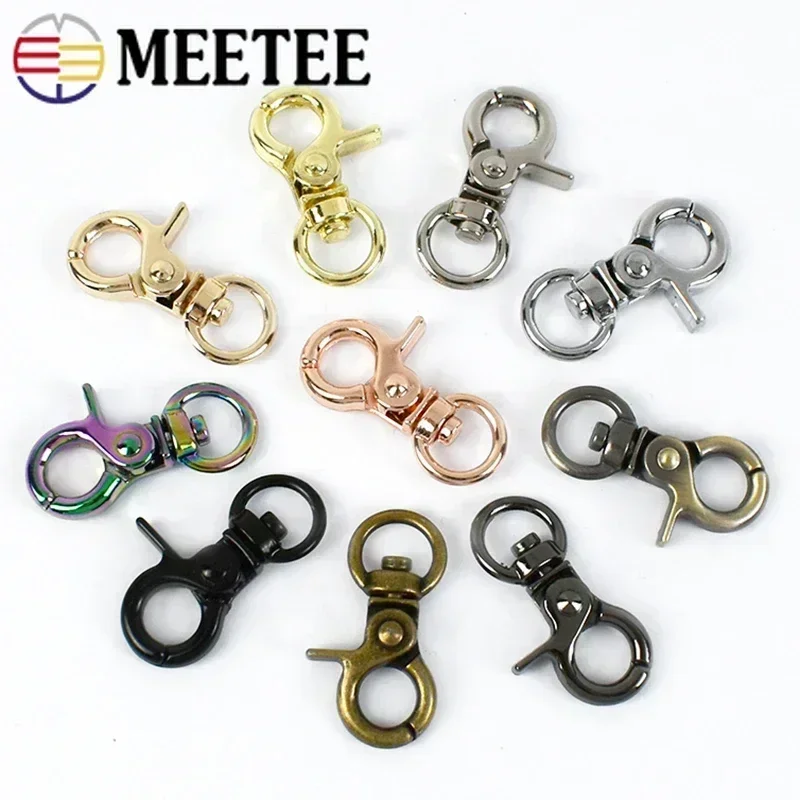 5/10/20Pcs 10mm Metal Buckles Swivel Lobster Clasp Snap Hook for Bag Hang Clamp Clasps Keychain Carabiner Buckle Sew Accessories