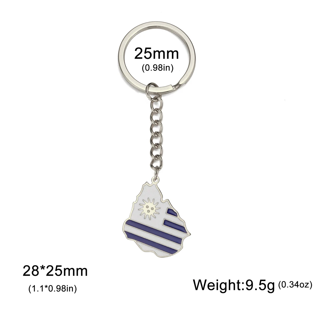 EUEAVAN المينا أوروغواي خريطة المفاتيح الفولاذ المقاوم للصدأ النساء الذهب الفضة اللون سحر أوروغوايا العلم كيرينغ مجوهرات وطنية هدايا #6