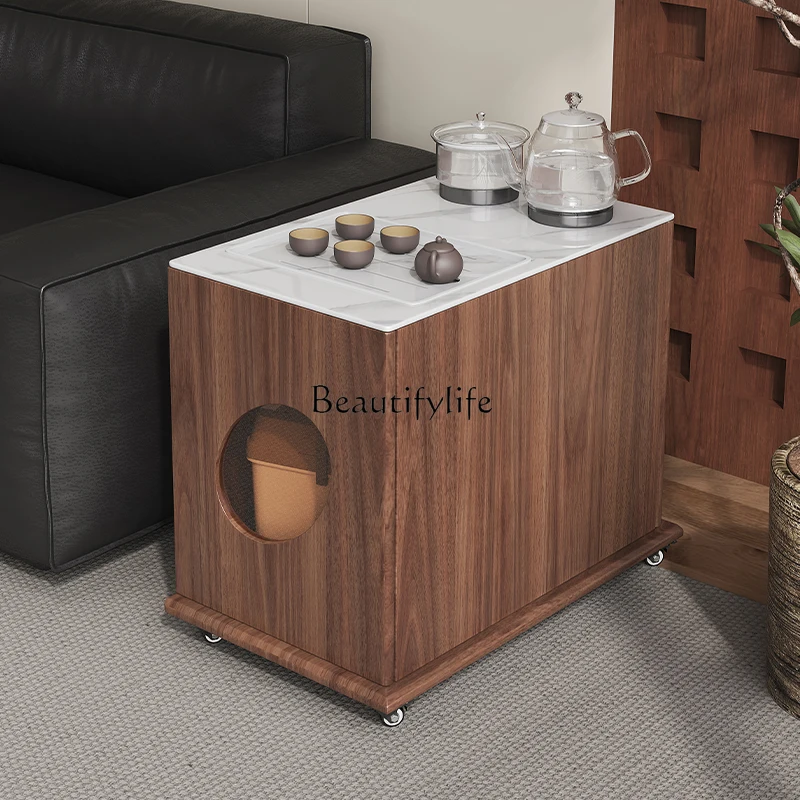 Medieval rock slab coffee table living room household removable small kung fu coffee table