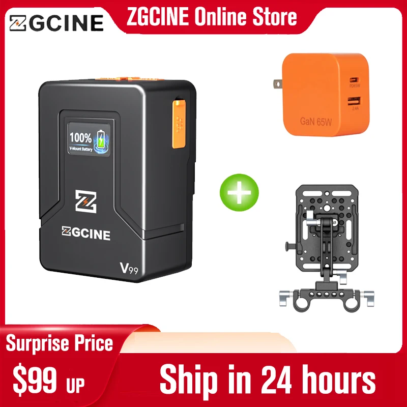 ZGCINE ZG-V99 ZG V99 V Mount Battery V-Lock Lithium Battery Power Bank for DSLR Cameras Video Lights Smartphones Laptops